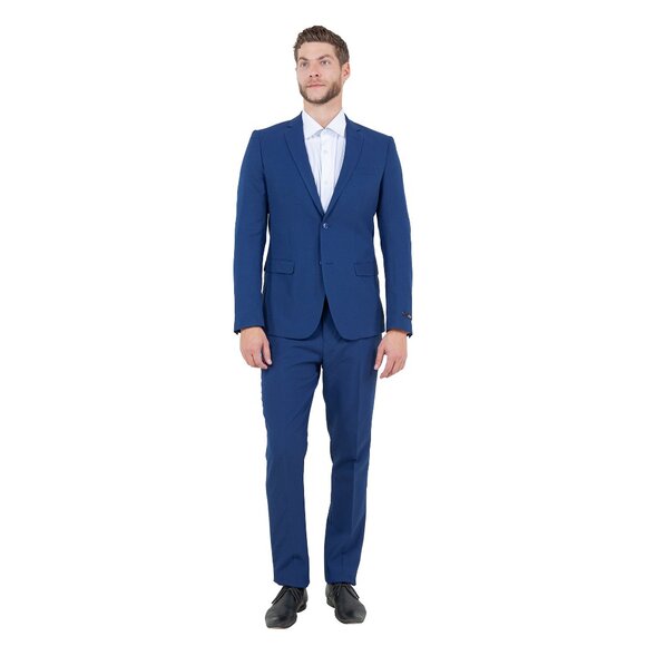Vitto's Premium Polyester 2pc Mens Suit, Blue - Picture 5 of 6